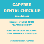 gap free dental check-up promotion